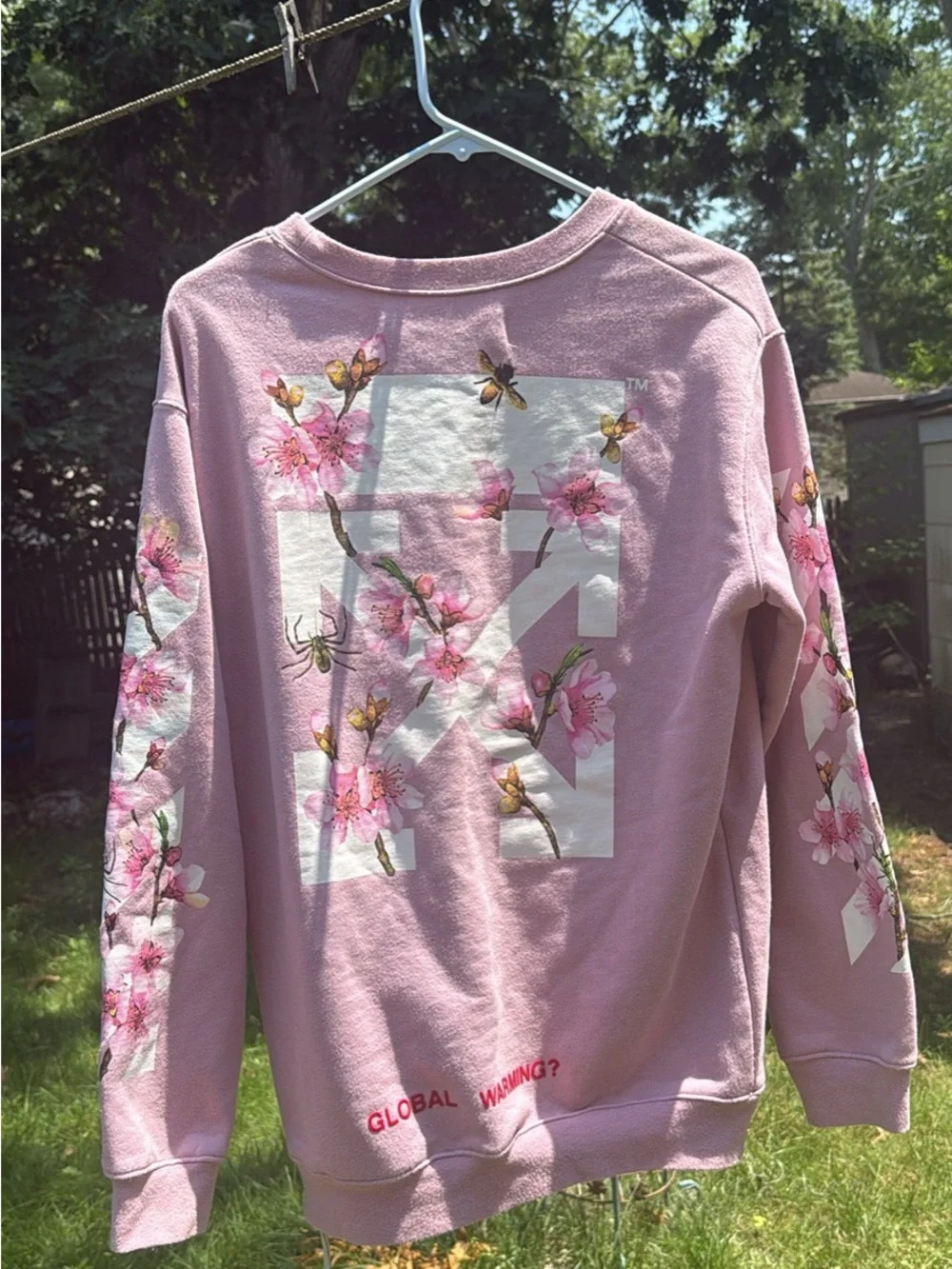 Off-White Pink Crewneck with White 'OFF' Chest Print - Picture 2 of 3